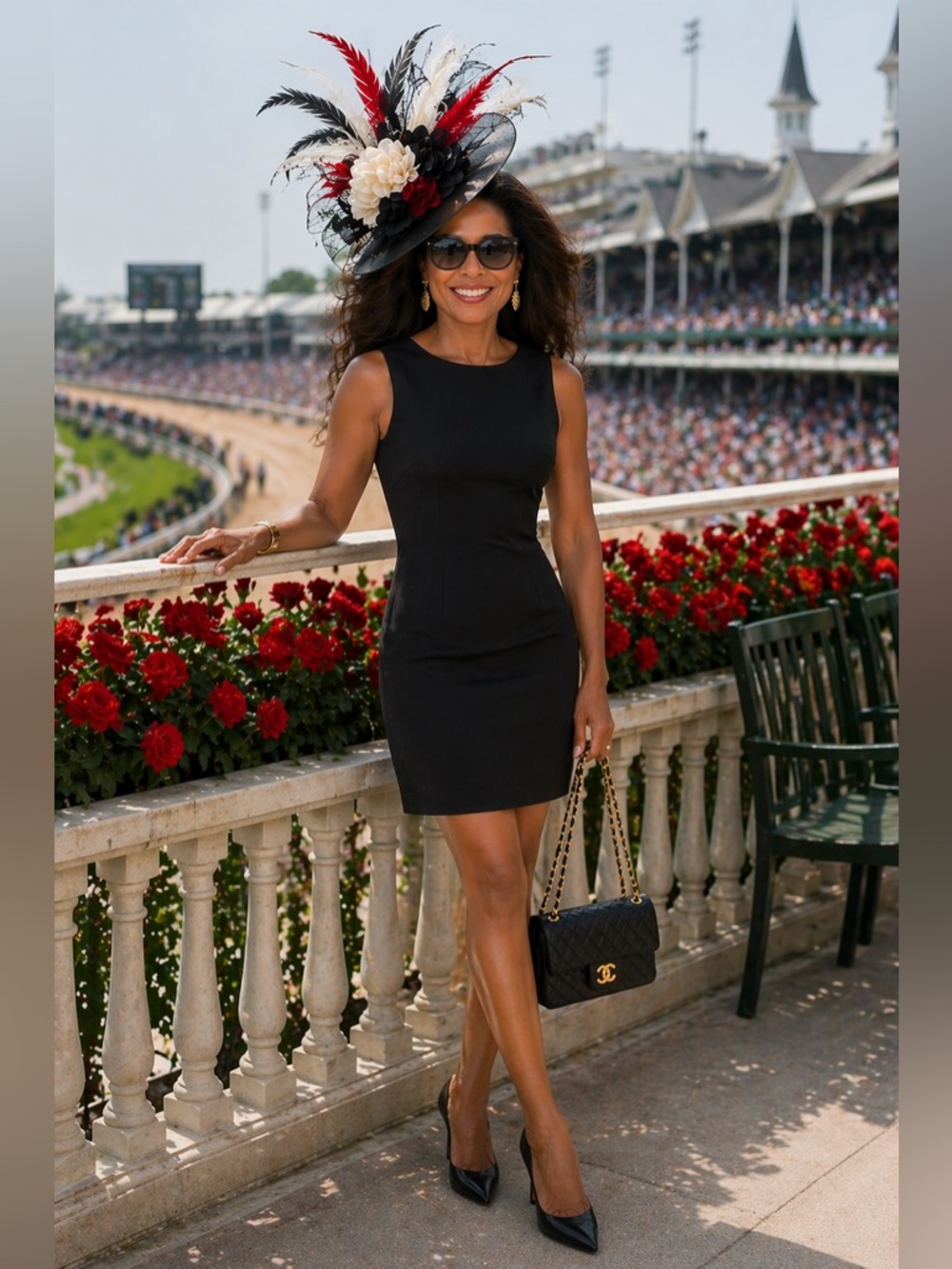 H&M Black Sleeveless Sheath Dress with Bow Accent